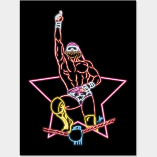 Macho man Top Rope neon Posters and Art